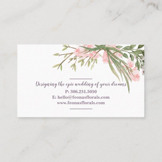 Waterverf Floral Visitekaartje (Achterkant)