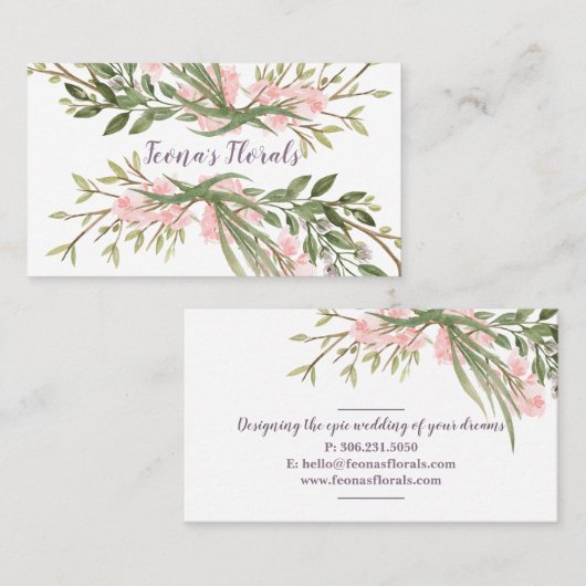 Waterverf Floral Visitekaartje (Voorkant / Achterkant)