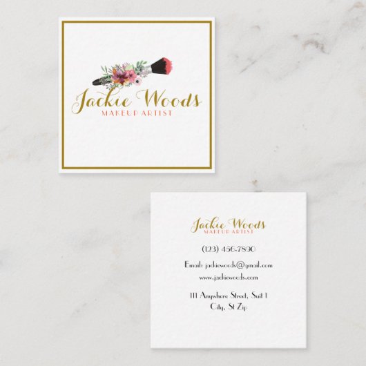 Waterverf Floral Visitekaartje (Voorkant / Achterkant)