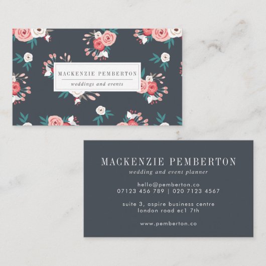Waterverf Floral Visitekaartje (Voorkant / Achterkant)