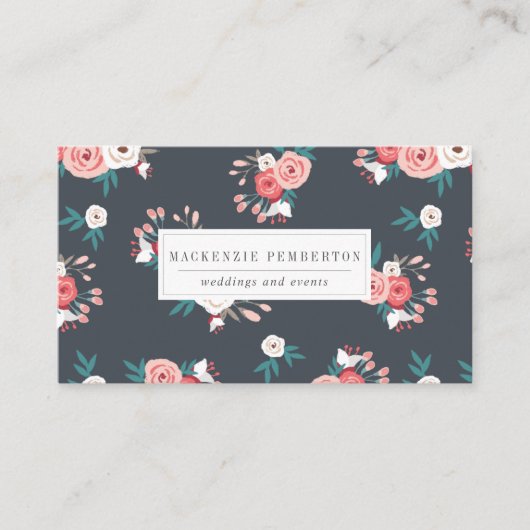 Waterverf Floral Visitekaartje (Voorkant)