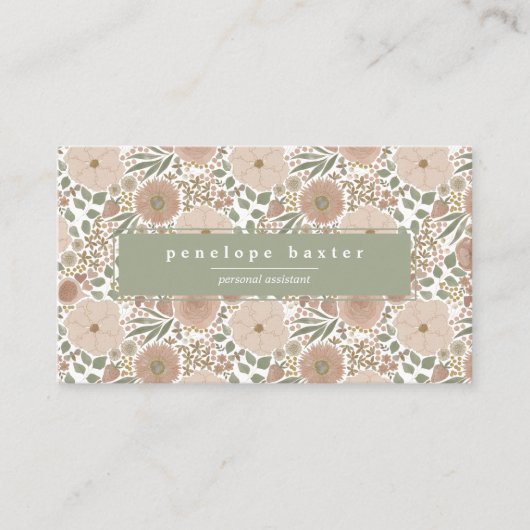 Waterverf Floral Visitekaartje (Voorkant)