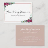 Waterverf Floral Visitekaartje | roze elegant (Voorkant / Achterkant)