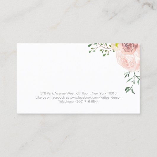 Waterverf Floral Visitekaartjes (Achterkant)