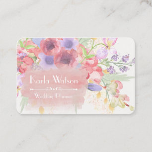 Waterverf Floral Visitekaartjes