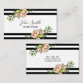 Waterverf Floral Visiting Kaart Business Kaart Visitekaartje (Voorkant / Achterkant)