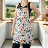 Waterverf "Floral" voor meisjes en roze rozen Schort