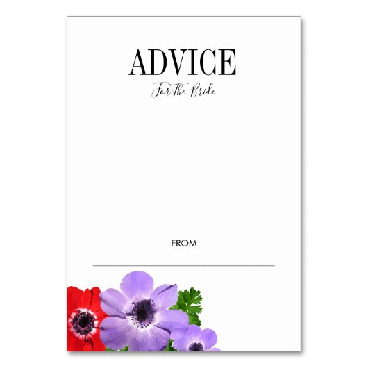 Waterverf Floral Vrijgezellenfeest Advice Card Kaart (Voorkant)