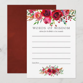 Waterverf Floral Vrijgezellenfeest Advice voor mam Kaart