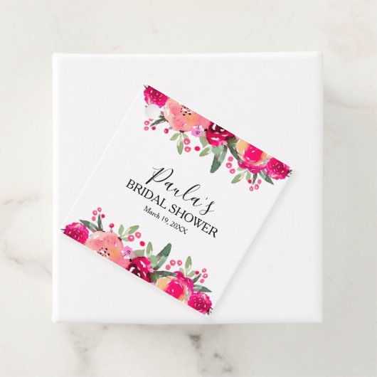 Waterverf Floral Vrijgezellenfeest Bedankjes Labels (In situ)