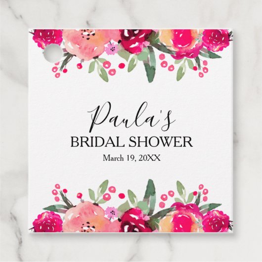 Waterverf Floral Vrijgezellenfeest Bedankjes Labels (Voorkant)