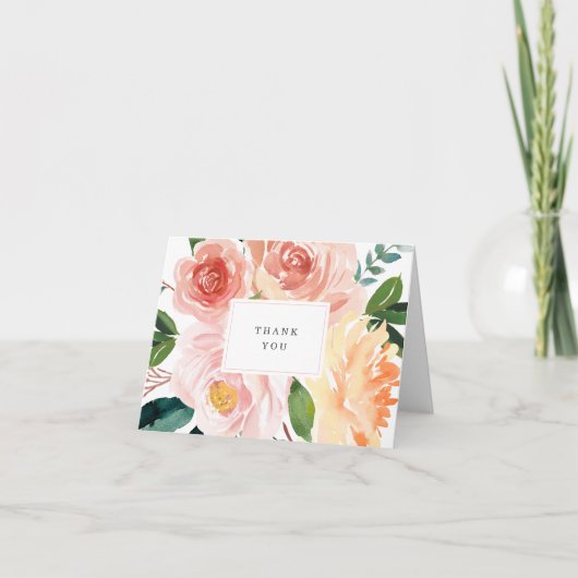  Waterverf Floral Vrijgezellenfeest Bedankkaart (Voorkant)