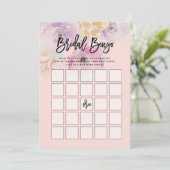 Waterverf Floral Vrijgezellenfeest Bingo Game Kaart (Staand voorkant)