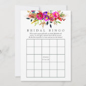 Waterverf Floral Vrijgezellenfeest Bingo Kaart (Voorkant)