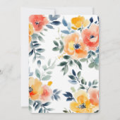 Waterverf Floral Vrijgezellenfeest CUSTOM Kaart (Achterkant)