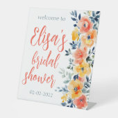 Waterverf Floral Vrijgezellenfeest CUSTOM Reclamebord Met Voetstuk (Voorkant)