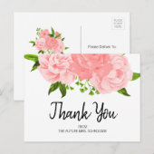 Waterverf Floral Vrijgezellenfeest Dank u Briefkaa Briefkaart (Voorkant / Achterkant)