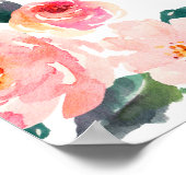 Waterverf Floral Vrijgezellenfeest Foto Prop. Poster (Hoek)