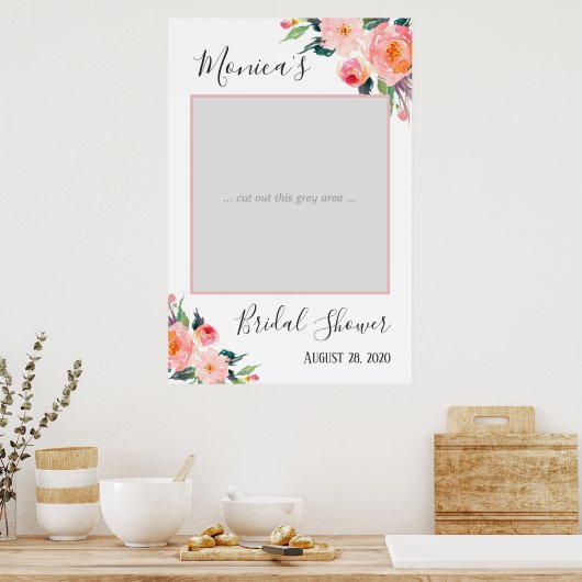 Waterverf Floral Vrijgezellenfeest Foto Prop. Poster (Keuken)