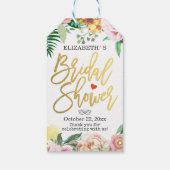 Waterverf Floral Vrijgezellenfeest Hartelijk dank  Cadeaulabel (Achterkant)