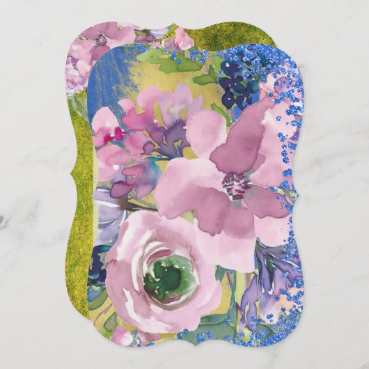 Waterverf Floral Vrijgezellenfeest Kaart (Voorkant / Achterkant)