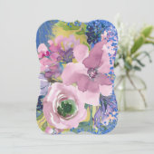 Waterverf Floral Vrijgezellenfeest Kaart (Staand voorkant)