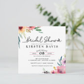 Waterverf Floral Vrijgezellenfeest Kaart (Staand voorkant)