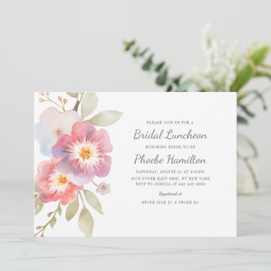 Waterverf Floral Vrijgezellenfeest Kaart (Staand voorkant)