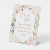 Waterverf Floral vrijgezellenfeest mimosa staaftek Reclamebord Met Voetstuk (Voorkant)