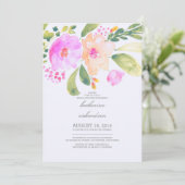 waterverf floral vrijgezellenfeest nodigt uit kaart (Staand voorkant)