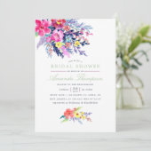 Waterverf Floral Vrijgezellenfeest Noite Kaart (Staand voorkant)