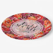 Waterverf Floral Vrijgezellenfeest Papieren Bordje (Gekanteld)