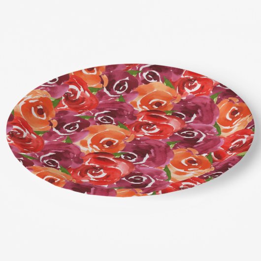 Waterverf Floral Vrijgezellenfeest Papieren Bordje (Gekanteld)