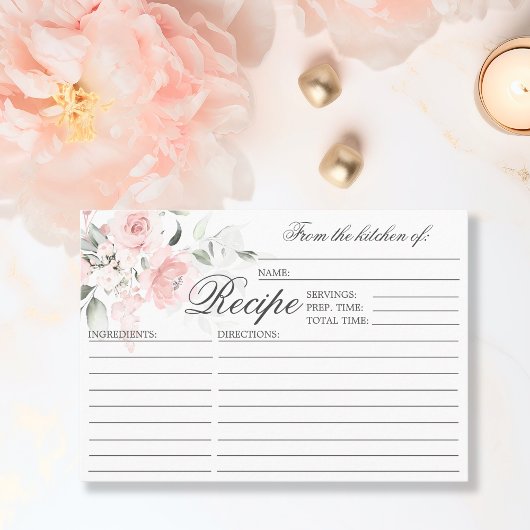 Waterverf Floral Vrijgezellenfeest RECIPE Enclosur Informatiekaartje