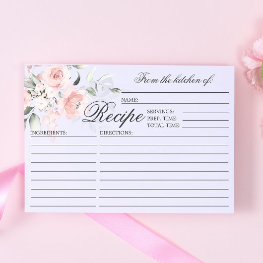 Waterverf Floral Vrijgezellenfeest RECIPE Enclosur Informatiekaartje