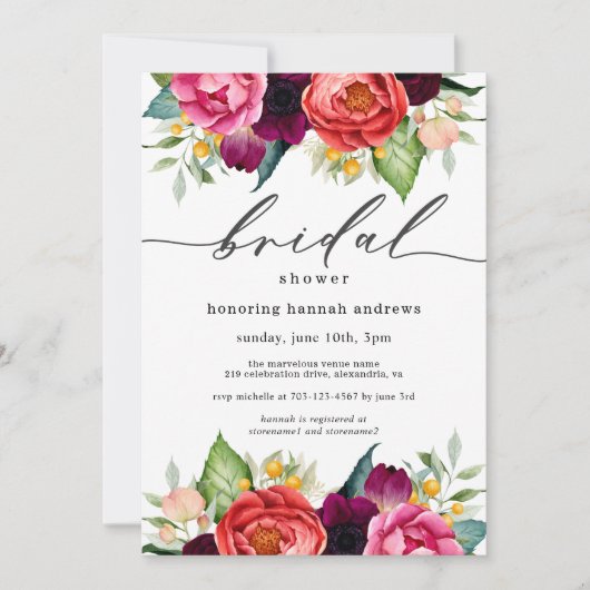 Waterverf Floral Vrijgezellenfeest Rustic Boho Kaart (Voorkant)