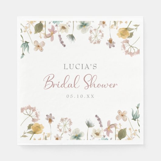 Waterverf Floral Vrijgezellenfeest Servet (Voorkant)