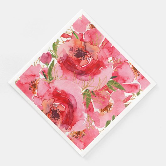 Waterverf Floral Vrijgezellenfeest Square Servet (Hoek)