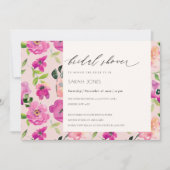 Waterverf Floral Vrijgezellenfeest van Bright roze Kaart (Voorkant)