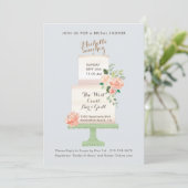 Waterverf Floral Vrijgezellenfeest van de Cake Top Kaart (Staand voorkant)