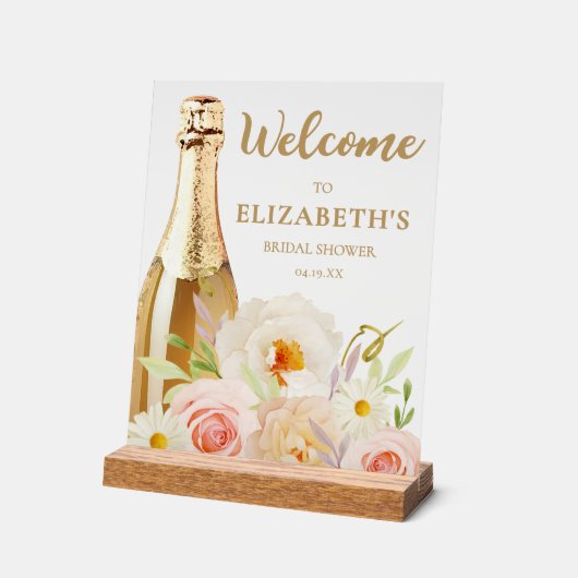 Waterverf Floral Vrijgezellenfeest Welkom Acryl Bord (Hoek)