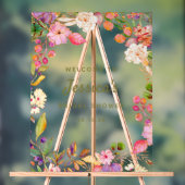 Waterverf Floral Vrijgezellenfeest Welkom Acryl Bord (Neutraal)