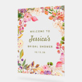 Waterverf Floral Vrijgezellenfeest Welkom Acryl Bord (Hoek)