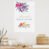 Waterverf Floral Vrijgezellenfeest Welkom Poster (Keuken)