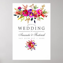 Waterverf Floral Vrijgezellenfeest Welkom Poster