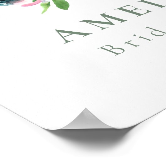 Waterverf Floral Vrijgezellenfeest Welkom Poster (Hoek)