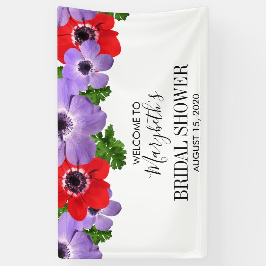 Waterverf Floral Vrijgezellenfeest Welkomstbanner Spandoek (Verticaal)