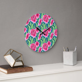 Waterverf Floral Wall Clock Grote Klok