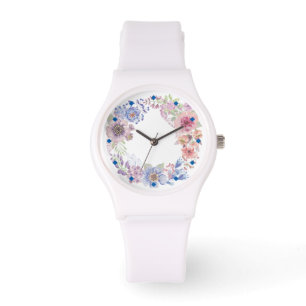 Waterverf Floral Watch Horloge