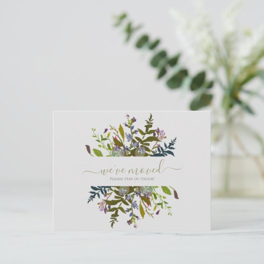 Waterverf Floral We hebben nieuw huisscript verpla Briefkaart (Staand voorkant)